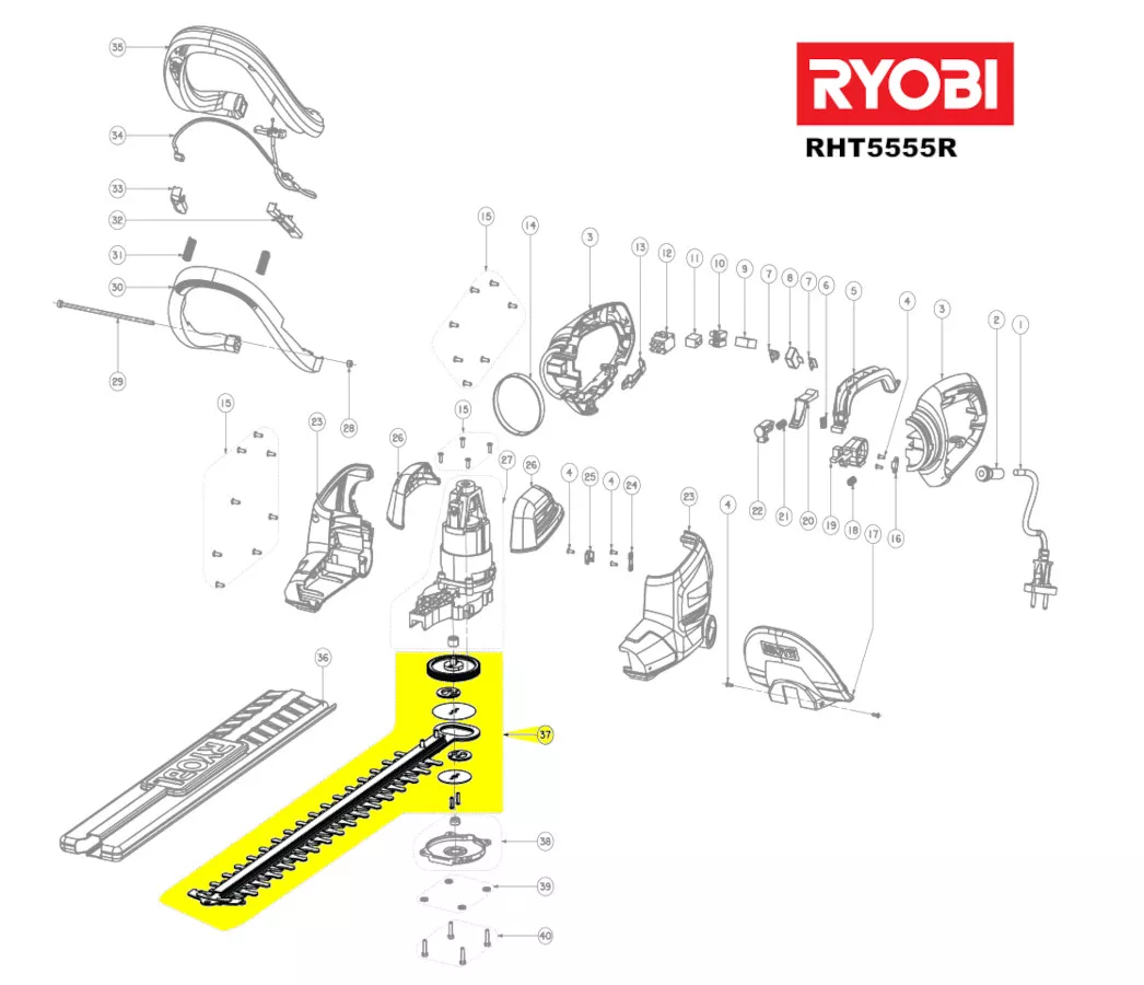 jeu de lames réf. 5131034634 taille-haie Ryobi